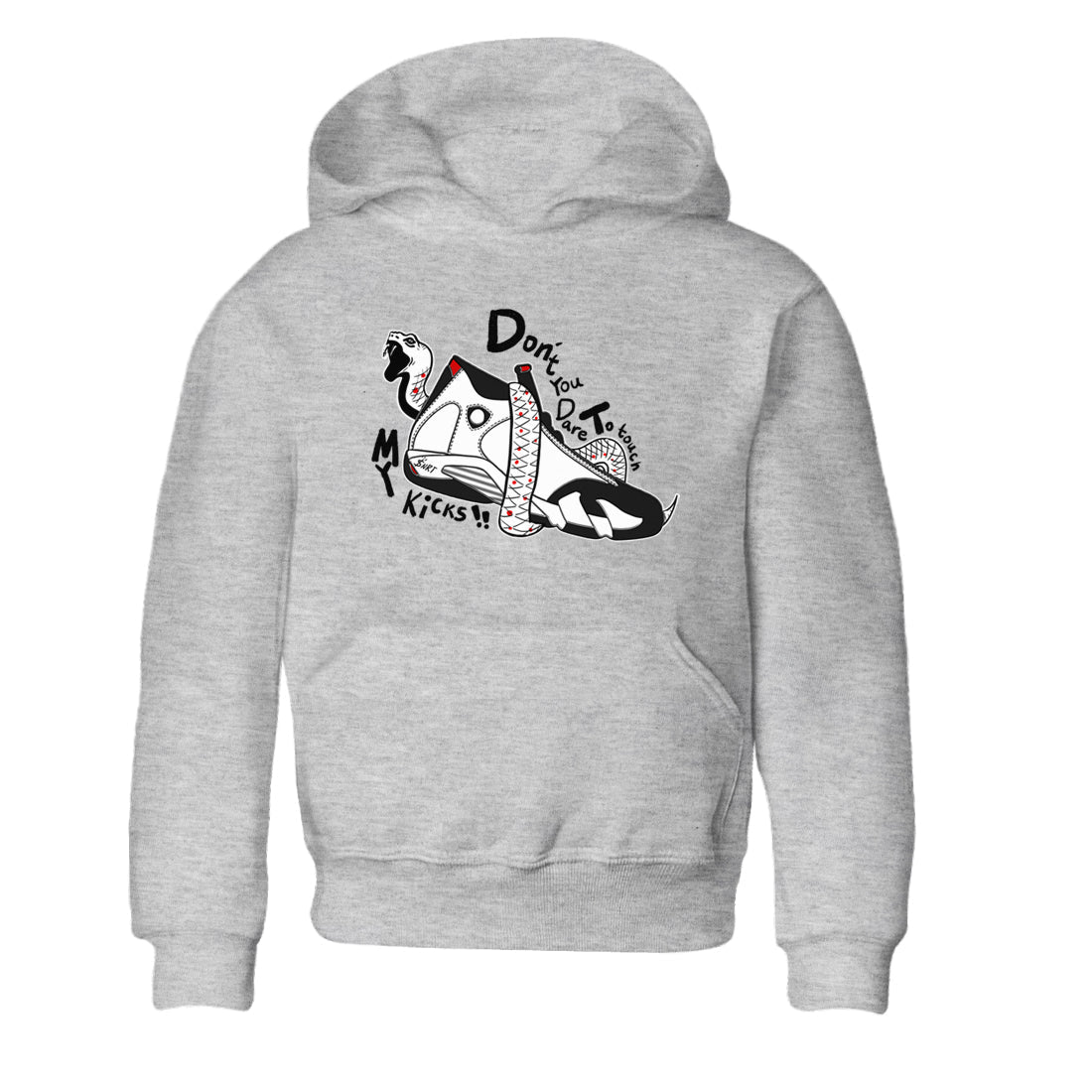 Air Jordan 14 Black Toe t shirts to match sneakers Don't Touch My Kicks sneaker match tees 14s Black Toe sneaker match tee SNRT Sneaker Tees Youth Baby Heather Grey 2 tee