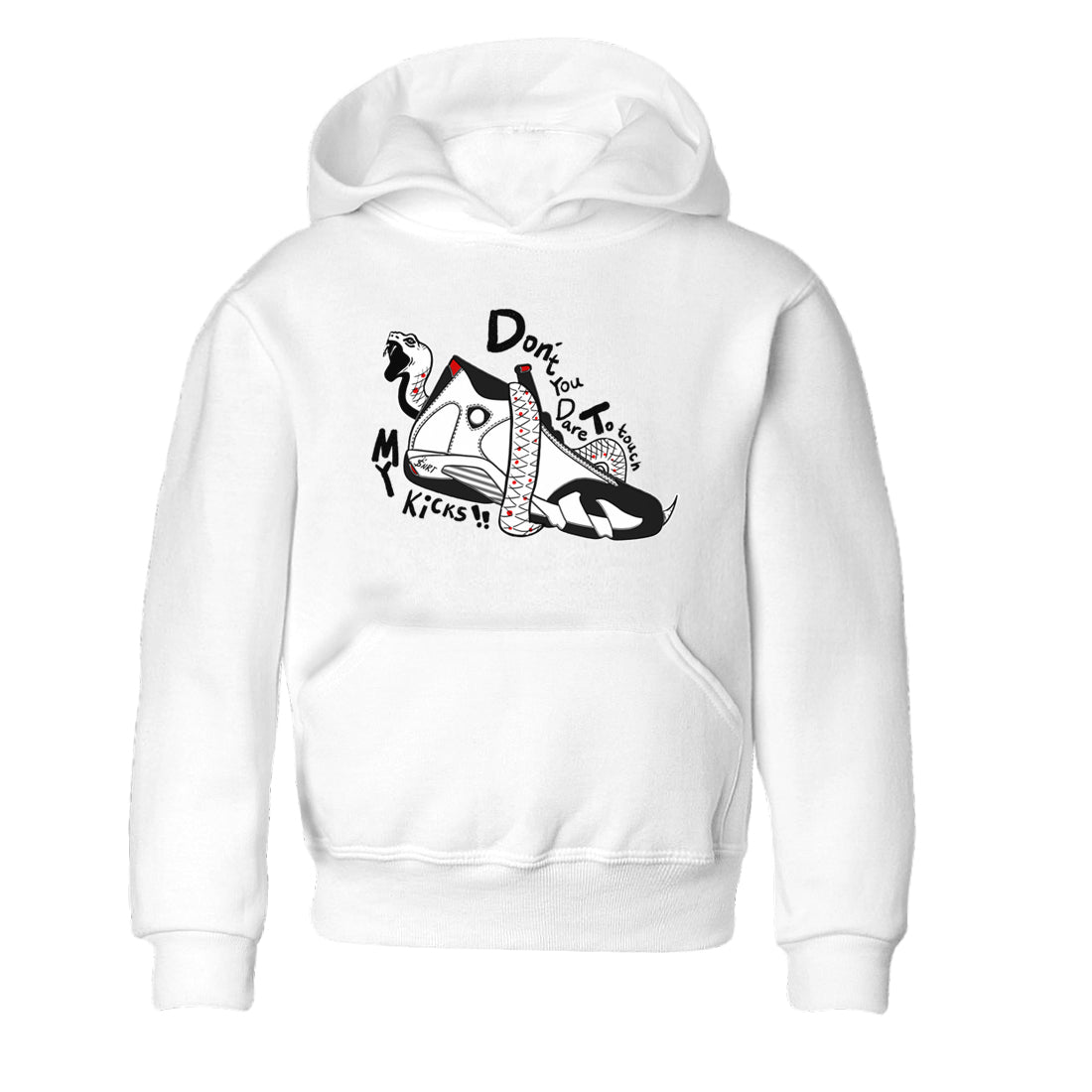 Air Jordan 14 Black Toe t shirts to match sneakers Don't Touch My Kicks sneaker match tees 14s Black Toe sneaker match tee SNRT Sneaker Tees Youth Baby White 2 tee