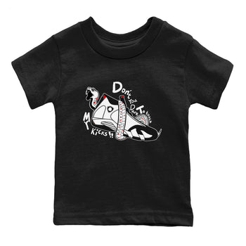 Air Jordan 14 Black Toe t shirts to match sneakers Don't Touch My Kicks sneaker match tees 14s Black Toe sneaker match tee SNRT Sneaker Tees Youth Baby Black 2 tee