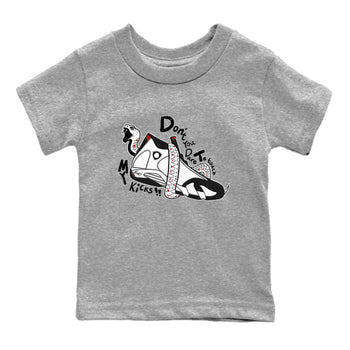 Air Jordan 14 Black Toe t shirts to match sneakers Don't Touch My Kicks sneaker match tees 14s Black Toe sneaker match tee SNRT Sneaker Tees Youth Baby Heather Grey 2 tee