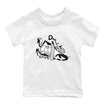 Air Jordan 14 Black Toe t shirts to match sneakers Don't Touch My Kicks sneaker match tees 14s Black Toe sneaker match tee SNRT Sneaker Tees Youth Baby White 2 tee