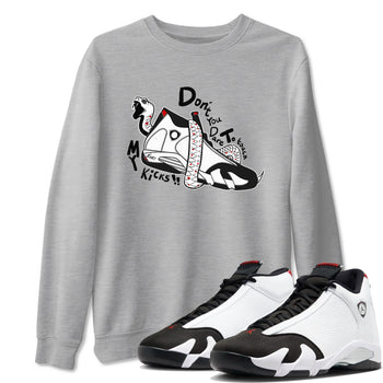 Air Jordan 14 Black Toe t shirts to match sneakers Don't Touch My Kicks sneaker match tees 14s Black Toe sneaker match tee SNRT Sneaker Tees unisex cotton Heather Grey 1 shirts