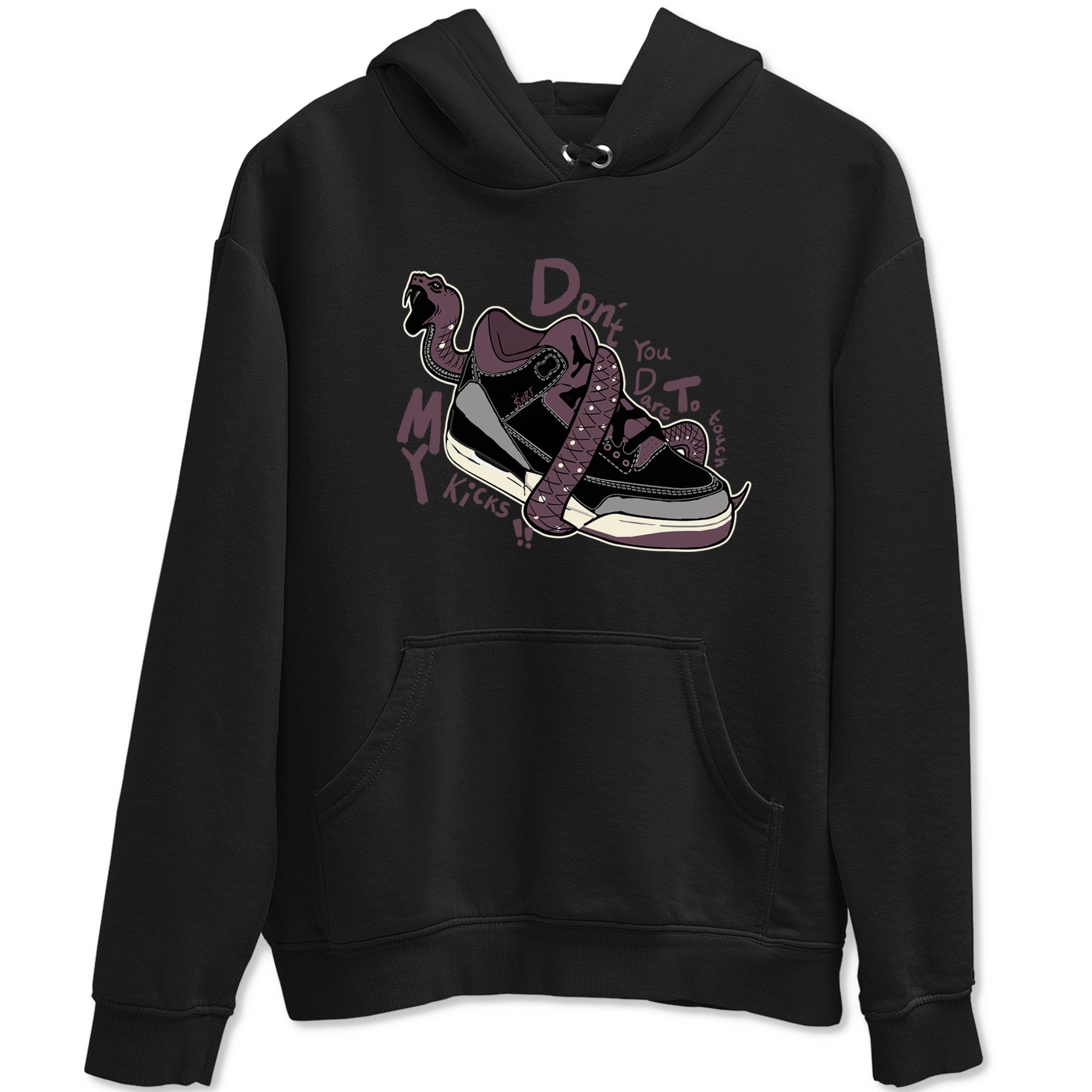 AJ3 A Ma Maniere x Black shirts to match jordans Don't Touch My Kicks sneaker match tees A Ma Maniere x Air Jordan 3 “Black” SNRT Sneaker Tees streetwear brand Black 2 unisex cotton tee