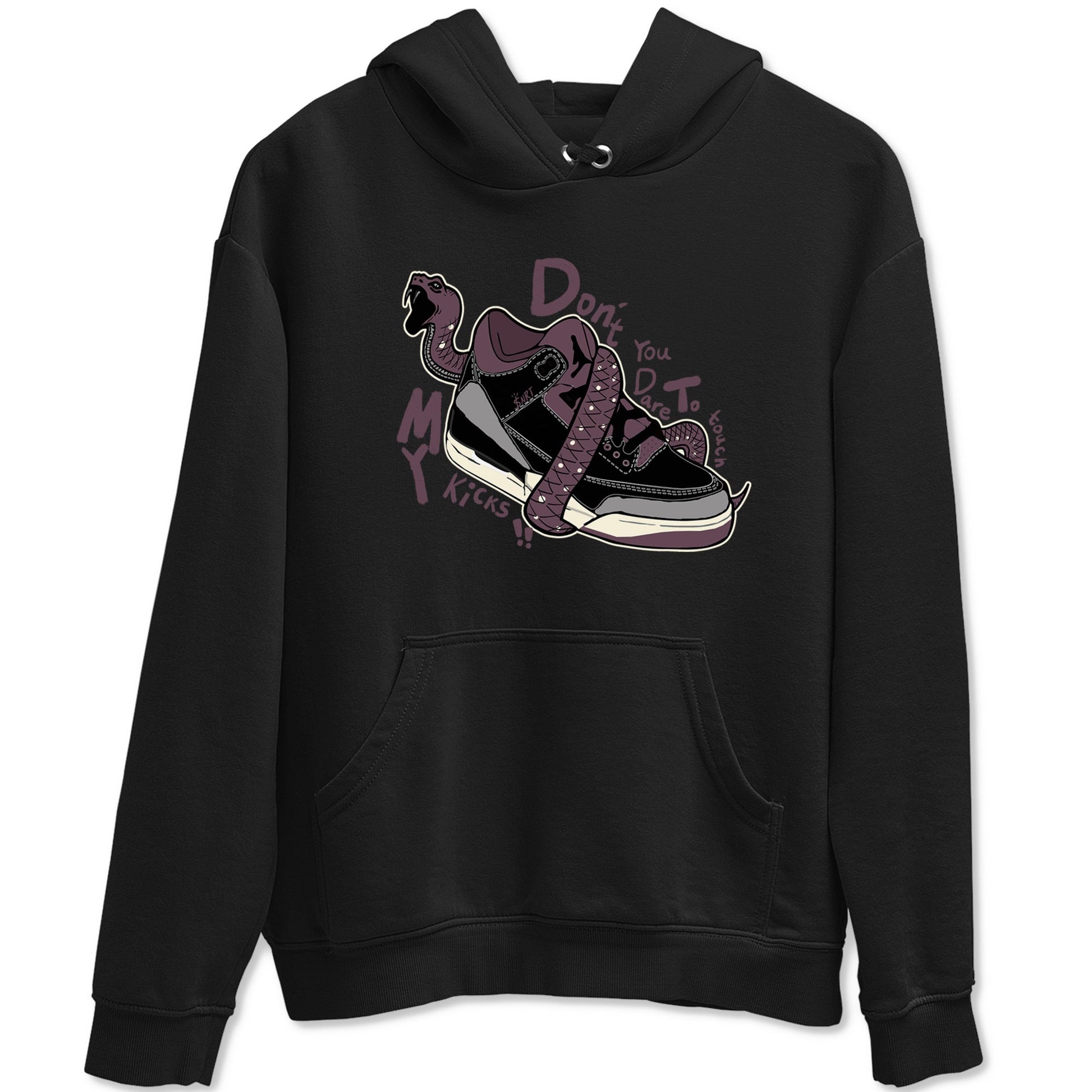AJ3 A Ma Maniere x Black shirts to match jordans Don't Touch My Kicks sneaker match tees A Ma Maniere x Air Jordan 3 “Black” SNRT Sneaker Tees streetwear brand Black 2 unisex cotton tee