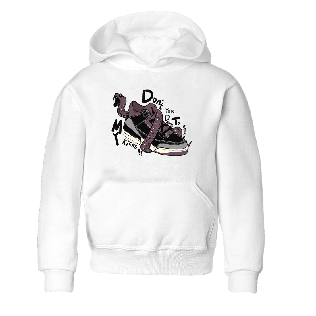 AJ3 A Ma Maniere x Black shirts to match jordans Don't Touch My Kicks sneaker match tees A Ma Maniere x Air Jordan 3 “Black” SNRT Sneaker Tees streetwear brand Baby and Youth White 2 cotton tee