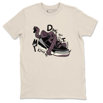 AJ3 A Ma Maniere x Black shirts to match jordans Don't Touch My Kicks sneaker match tees A Ma Maniere x Air Jordan 3 “Black” SNRT Sneaker Tees streetwear brand Natural 2 unisex cotton tee