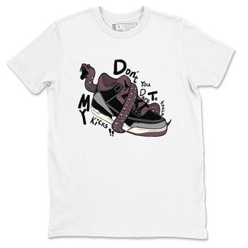 AJ3 A Ma Maniere x Black shirts to match jordans Don't Touch My Kicks sneaker match tees A Ma Maniere x Air Jordan 3 “Black” SNRT Sneaker Tees streetwear brand White 2 unisex cotton tee