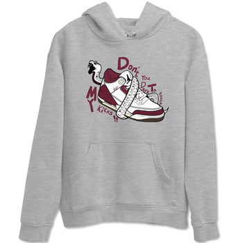 3s A Ma Maniere x Burgundy Crush shirts to match jordans Don't Touch My Kicks sneaker match teesA Ma Maniére x Air Jordan 3 "Burgundy Crush" SNRT Sneaker Tees streetwear brand Heather Grey 2 unisex cotton tee