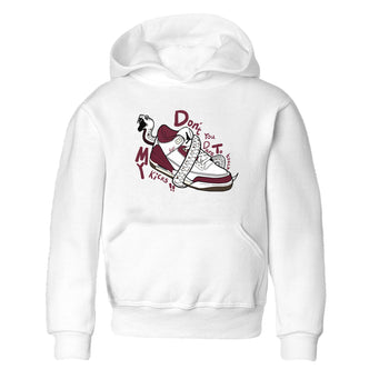 3s A Ma Maniere x Burgundy Crush shirts to match jordans Don't Touch My Kicks sneaker match teesA Ma Maniére x Air Jordan 3 "Burgundy Crush" SNRT Sneaker Tees streetwear brand Baby and Youth White 2 cotton tee