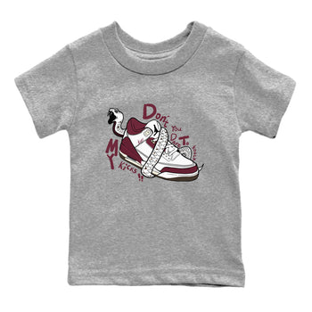 3s A Ma Maniere x Burgundy Crush shirts to match jordans Don't Touch My Kicks sneaker match teesA Ma Maniére x Air Jordan 3 "Burgundy Crush" SNRT Sneaker Tees streetwear brand Baby and Youth Heather Grey 2 cotton tee