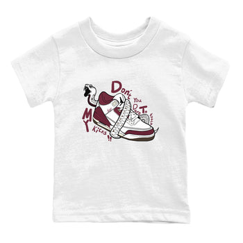 3s A Ma Maniere x Burgundy Crush shirts to match jordans Don't Touch My Kicks sneaker match teesA Ma Maniére x Air Jordan 3 "Burgundy Crush" SNRT Sneaker Tees streetwear brand Baby and Youth White 2 cotton tee