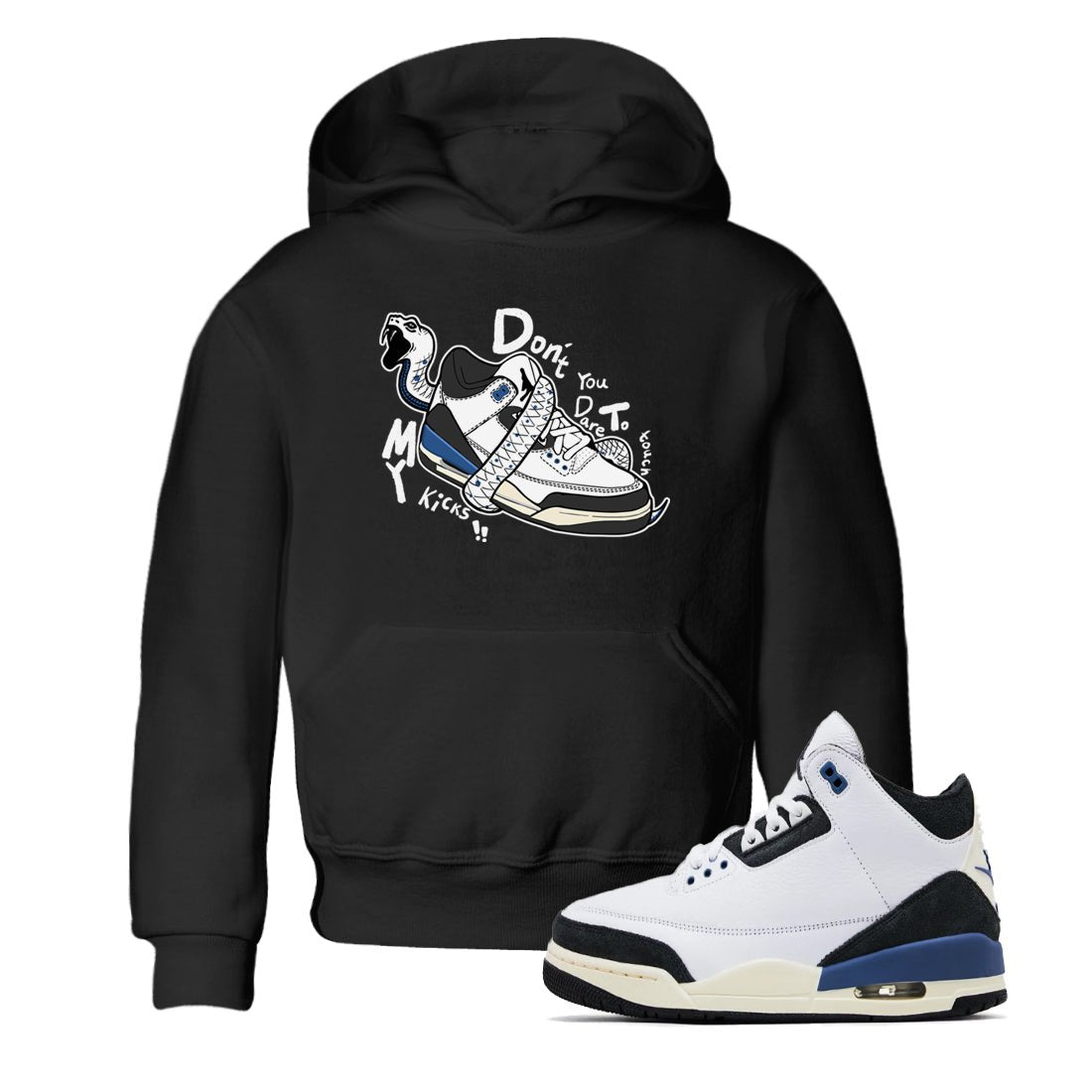3s For The Love to match jordans Don't Touch My Kicks sneaker match tees A Ma Maniere For The Love match shoes to clothes SNRT Sneaker Tees Youth Baby Black 1 tee