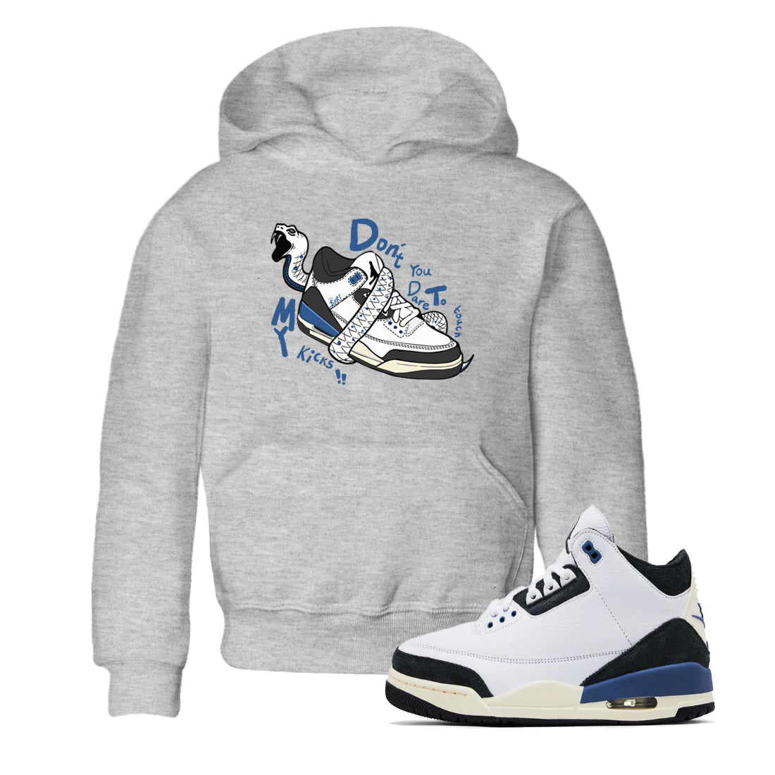 3s For The Love to match jordans Don't Touch My Kicks sneaker match tees A Ma Maniere For The Love match shoes to clothes SNRT Sneaker Tees Youth Baby Heather Grey 1 tee