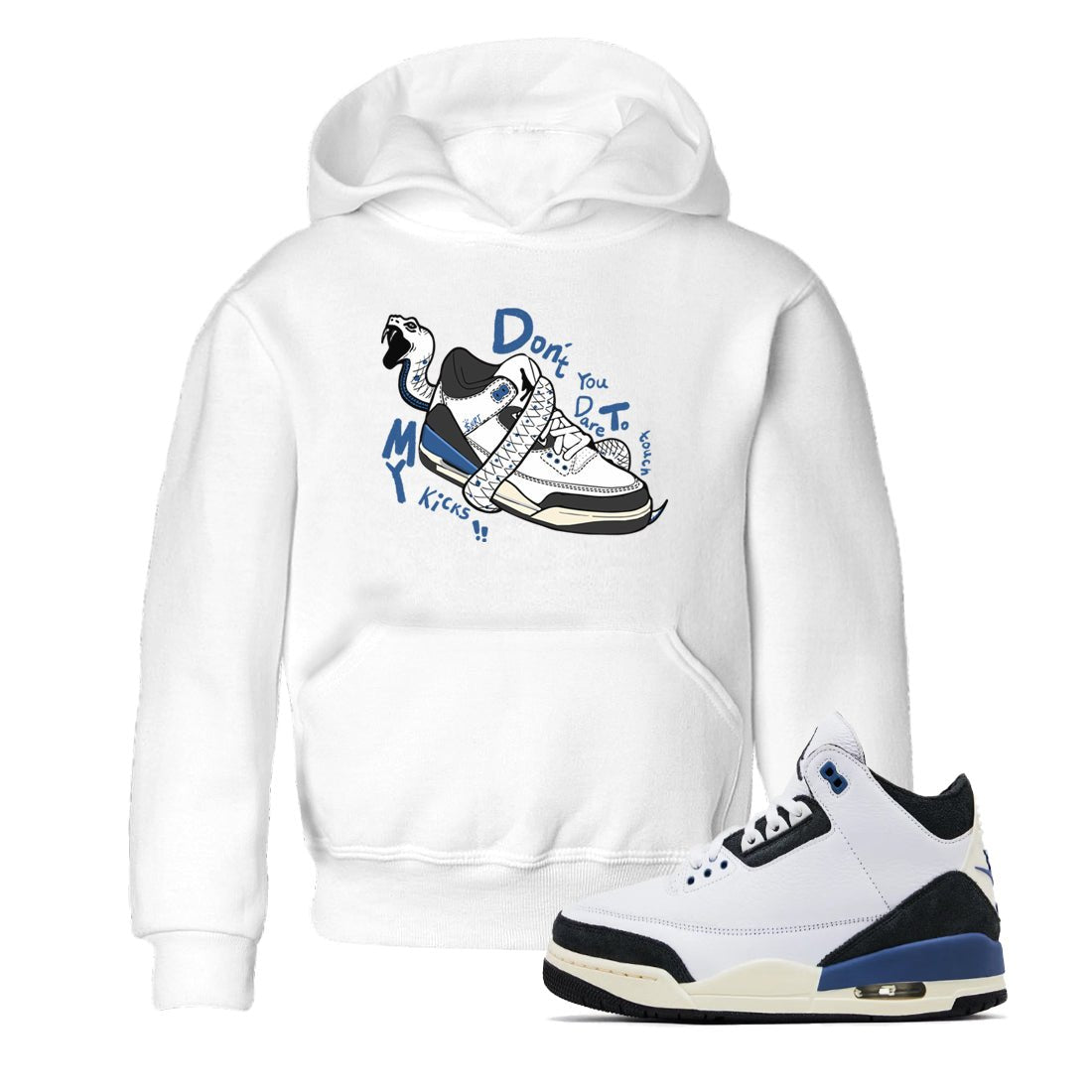 3s For The Love to match jordans Don't Touch My Kicks sneaker match tees A Ma Maniere For The Love match shoes to clothes SNRT Sneaker Tees Youth Baby White 1 tee