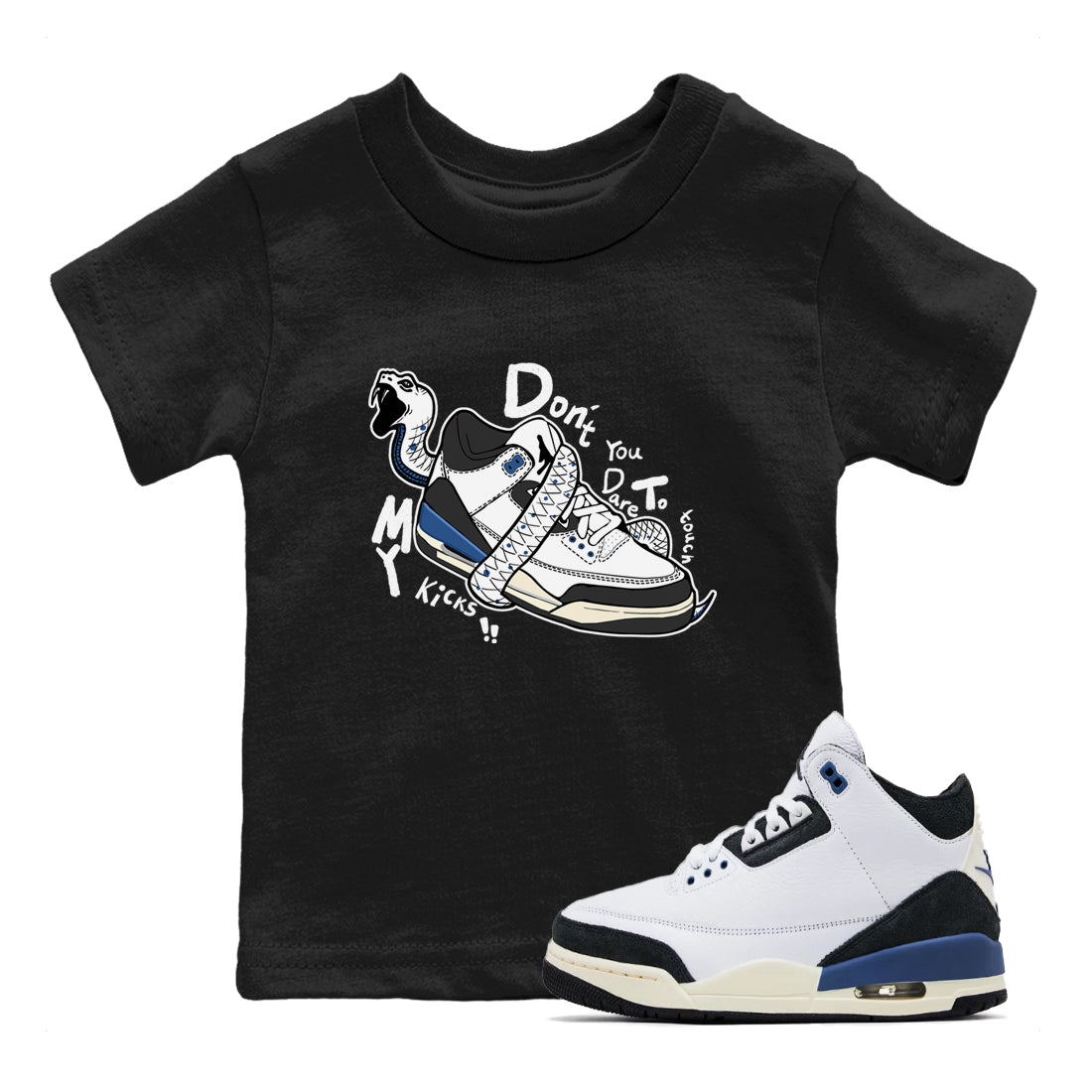 3s For The Love to match jordans Don't Touch My Kicks sneaker match tees A Ma Maniere For The Love match shoes to clothes SNRT Sneaker Tees Youth Baby Black 1 tee