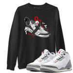 3s Cement Grey shirts to match jordans Don't Touch My Kicks sneaker match tees Air Jordan 3 Cement Grey SNRT Sneaker Release Tees unisex cotton Black 1 crew neck shirts