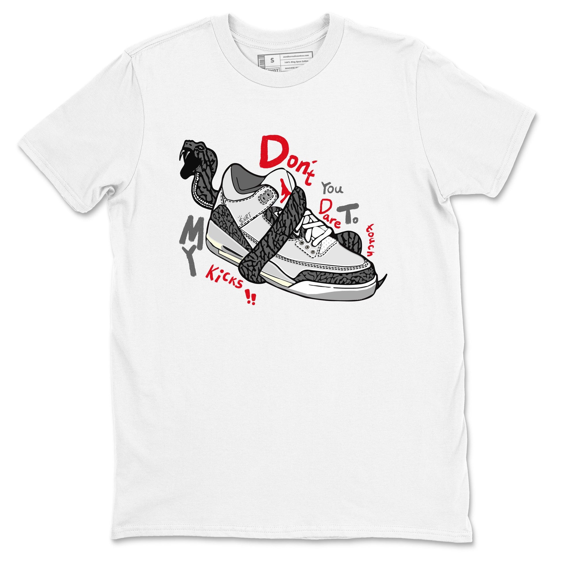 3s Cement Grey shirts to match jordans Don't Touch My Kicks sneaker match tees Air Jordan 3 Cement Grey SNRT Sneaker Release Tees unisex cotton White 2 crew neck shirts