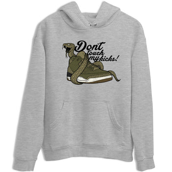 Sneaker Threads – Sneaker Tees To Match Air Jordan 3 Medium Olive – Don't Touch My Kicks Graphic Tee Heather Grey 2. Perfect for Jordan releases 2025 colorways.