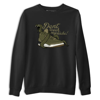 Sneaker Threads – Sneaker Tees To Match Air Jordan 3 Medium Olive – Don't Touch My Kicks Graphic Tee Black 2. Perfect for Jordan releases 2025 colorways.