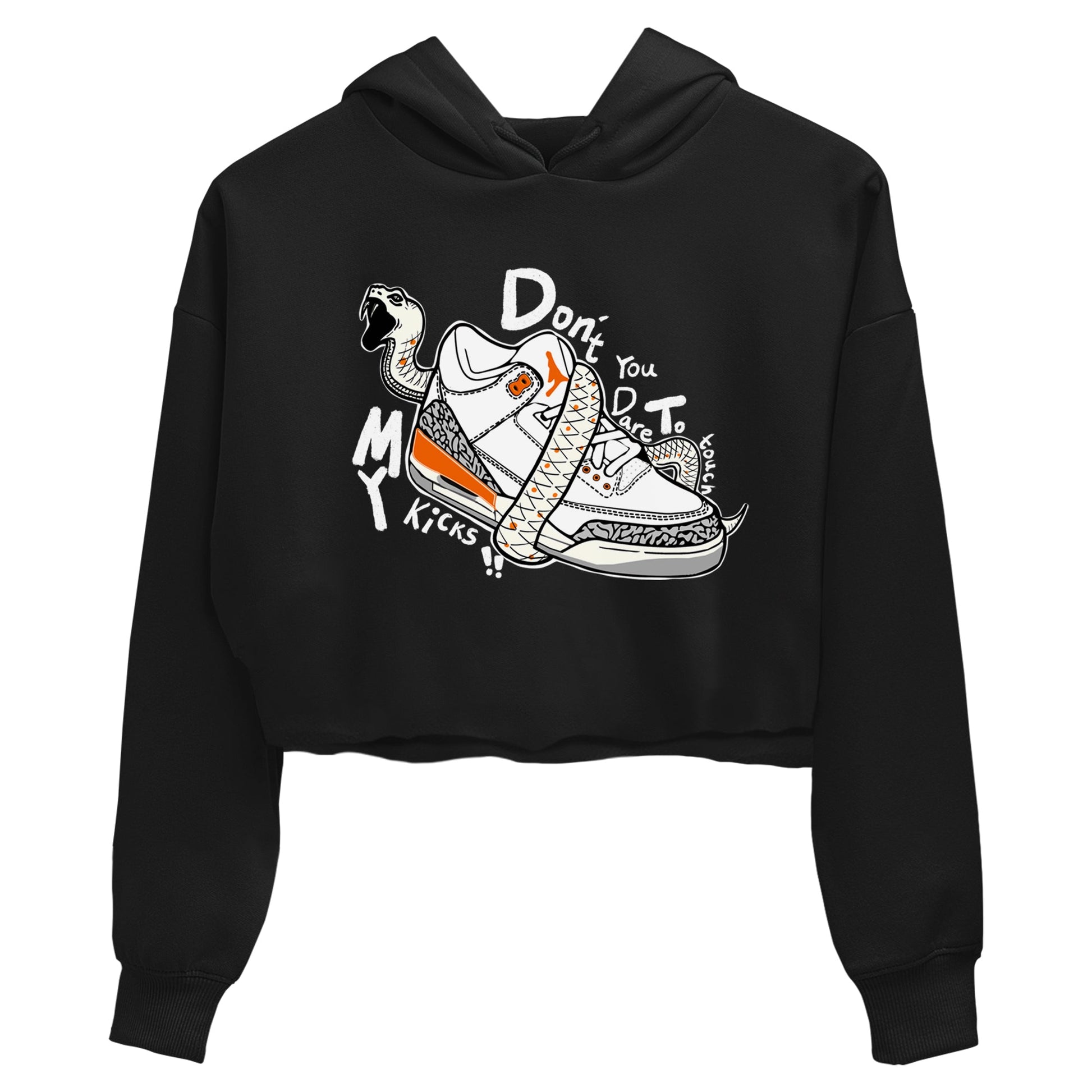 3s Georgia Peach shirt to match jordans Don't Touch My Kicks sneaker tees Air Jordan 3 Georgia Peach SNRT Sneaker Release Tees Black 2 crop length shirt