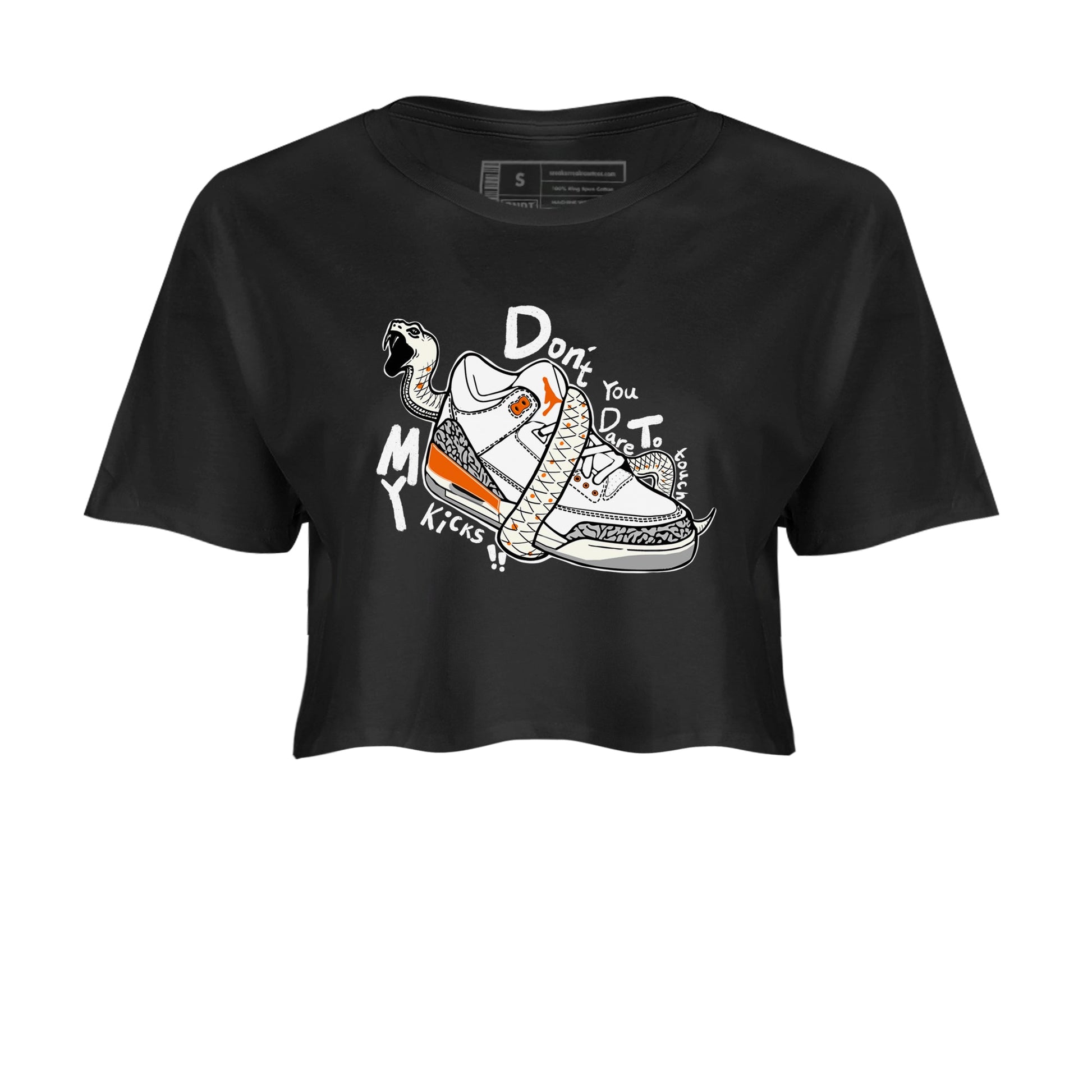 3s Georgia Peach shirt to match jordans Don't Touch My Kicks sneaker tees Air Jordan 3 Georgia Peach SNRT Sneaker Release Tees Black 2 crop length shirt