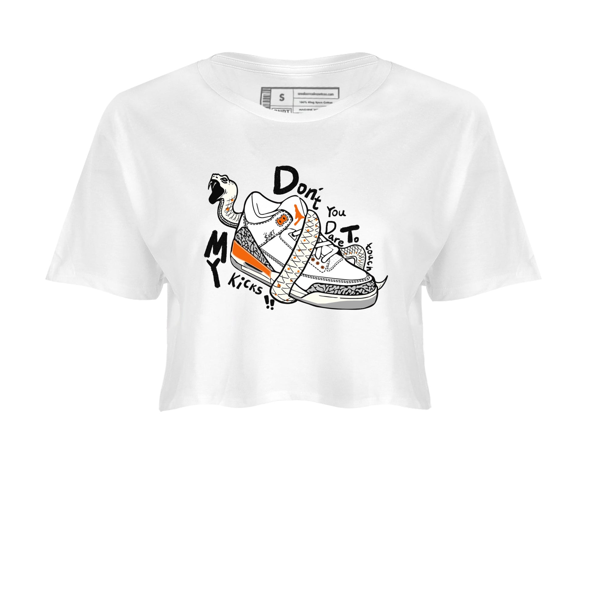 3s Georgia Peach shirt to match jordans Don't Touch My Kicks sneaker tees Air Jordan 3 Georgia Peach SNRT Sneaker Release Tees White 2 crop length shirt