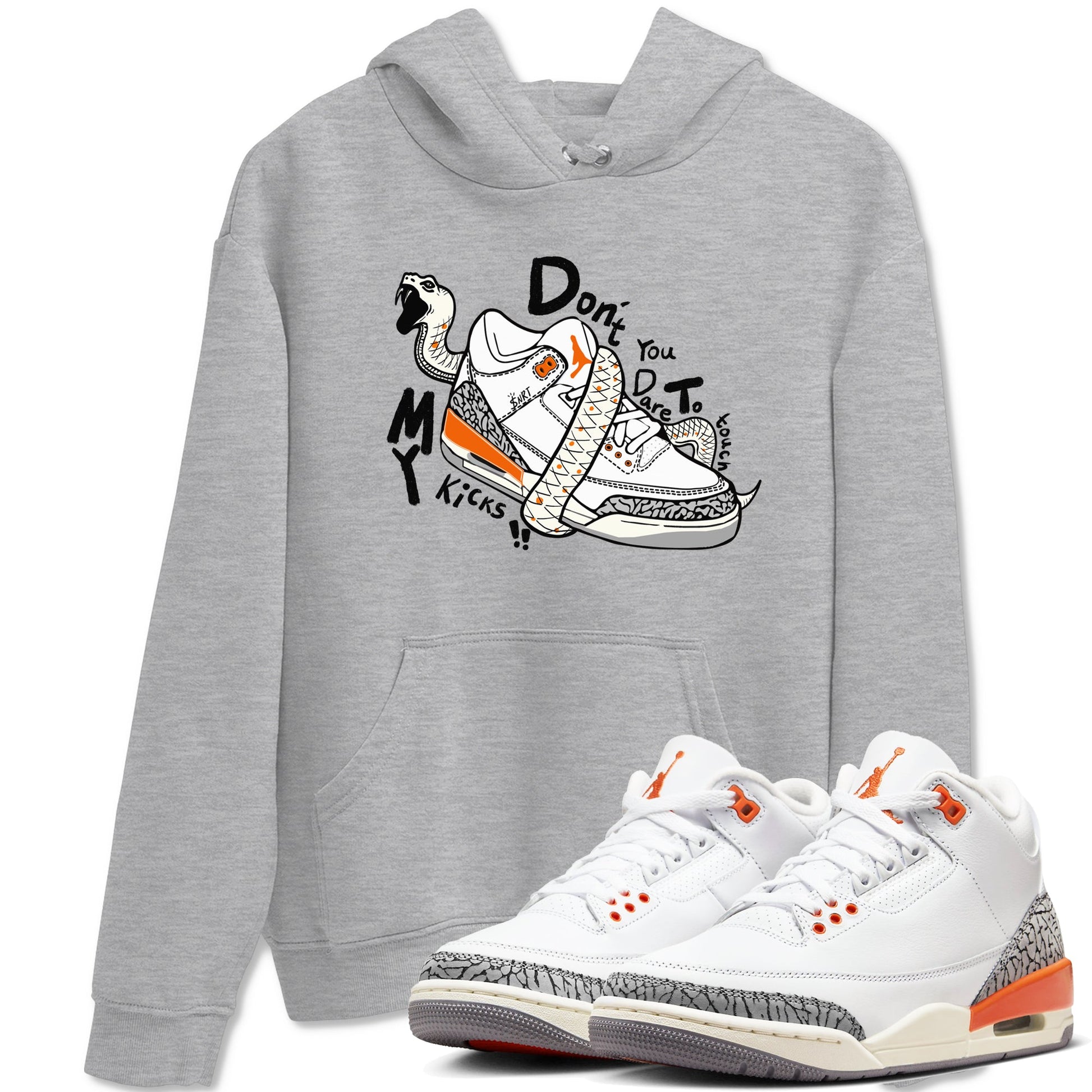 3s Georgia Peach shirt to match jordans Don't Touch My Kicks sneaker tees Air Jordan 3 Georgia Peach SNRT Sneaker Release Tees unisex cotton Heather Grey 1 crew neck shirt