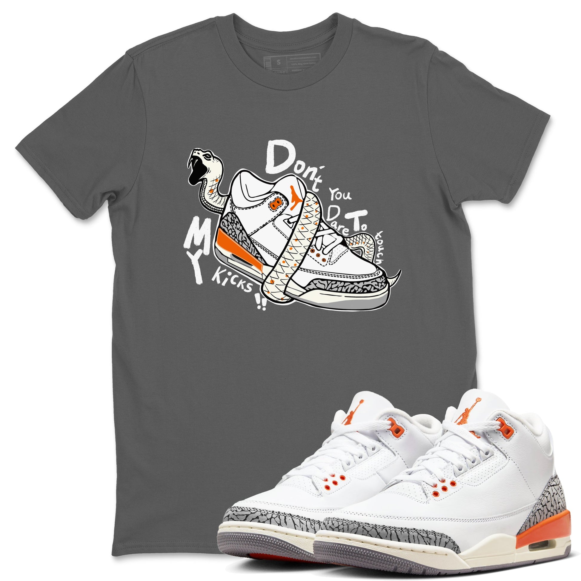 3s Georgia Peach shirt to match jordans Don't Touch My Kicks sneaker tees Air Jordan 3 Georgia Peach SNRT Sneaker Release Tees unisex cotton Cool Grey 1 crew neck shirt