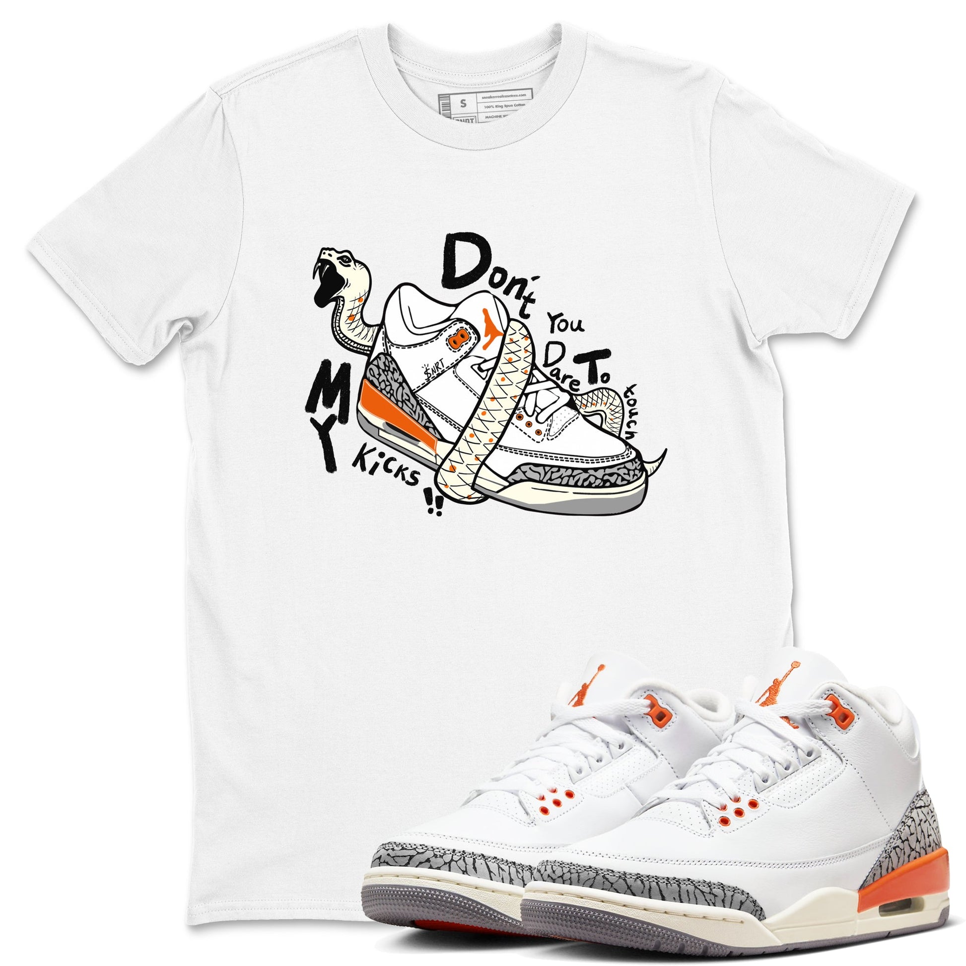 3s Georgia Peach shirt to match jordans Don't Touch My Kicks sneaker tees Air Jordan 3 Georgia Peach SNRT Sneaker Release Tees unisex cotton White 1 crew neck shirt