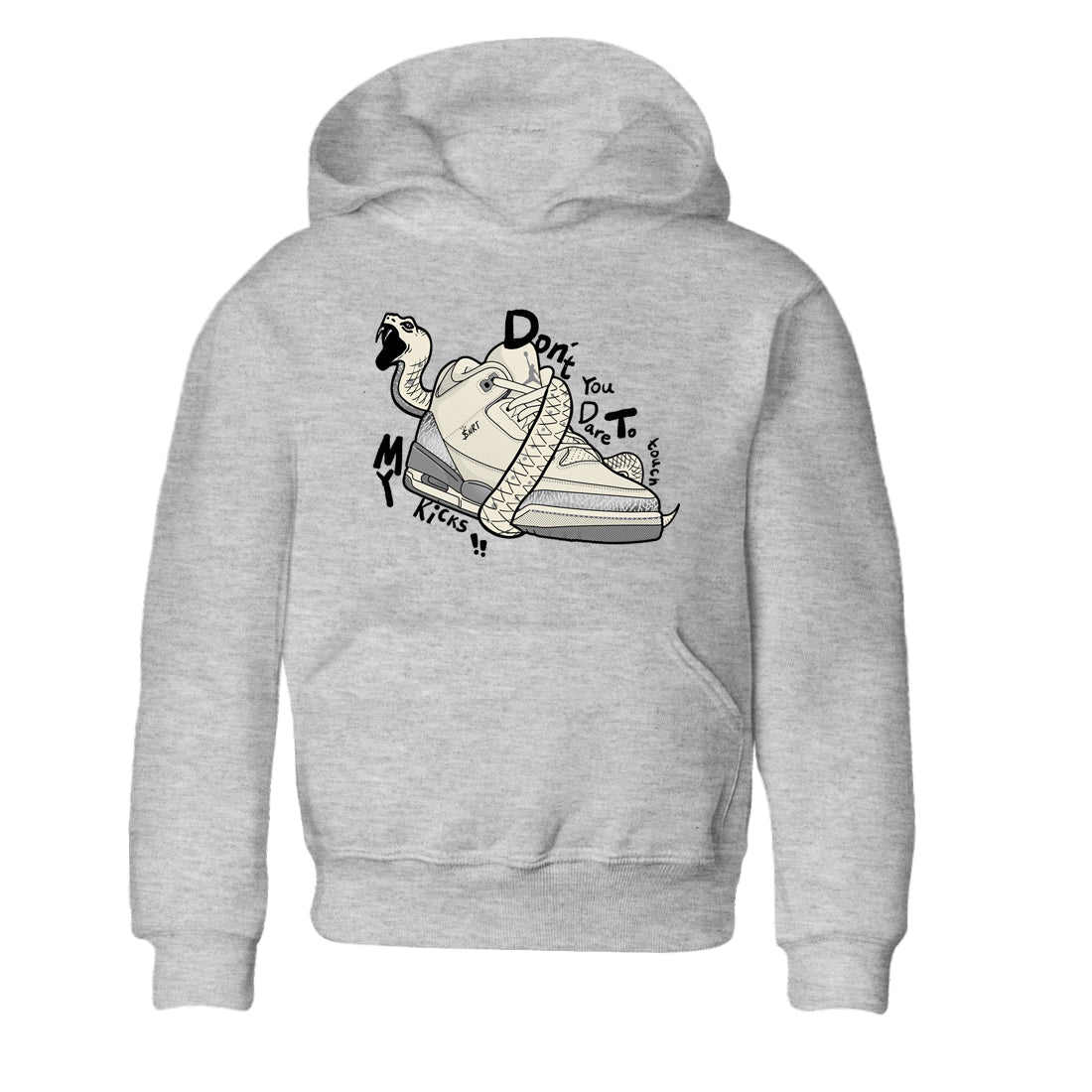 3s Sail and Cement Grey shirts to match jordans Don't Touch My Kicks sneaker match tees Air Jordan 3 Retro Sail and Cement Grey match shoes to clothes SNRT Sneaker Tees Youth Baby Heather Grey 2 tee