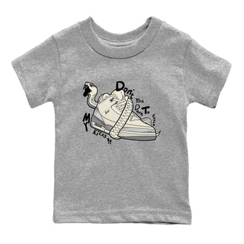 3s Sail and Cement Grey shirts to match jordans Don't Touch My Kicks sneaker match tees Air Jordan 3 Retro Sail and Cement Grey match shoes to clothes SNRT Sneaker Tees Youth Baby Heather Grey 2 tee