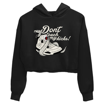 Sneaker match tees – Sneaker Tees To Match Air Jordan 4 Flight Club Shoes – Don't Touch My Kicks Crop T-Shirt Black 2
