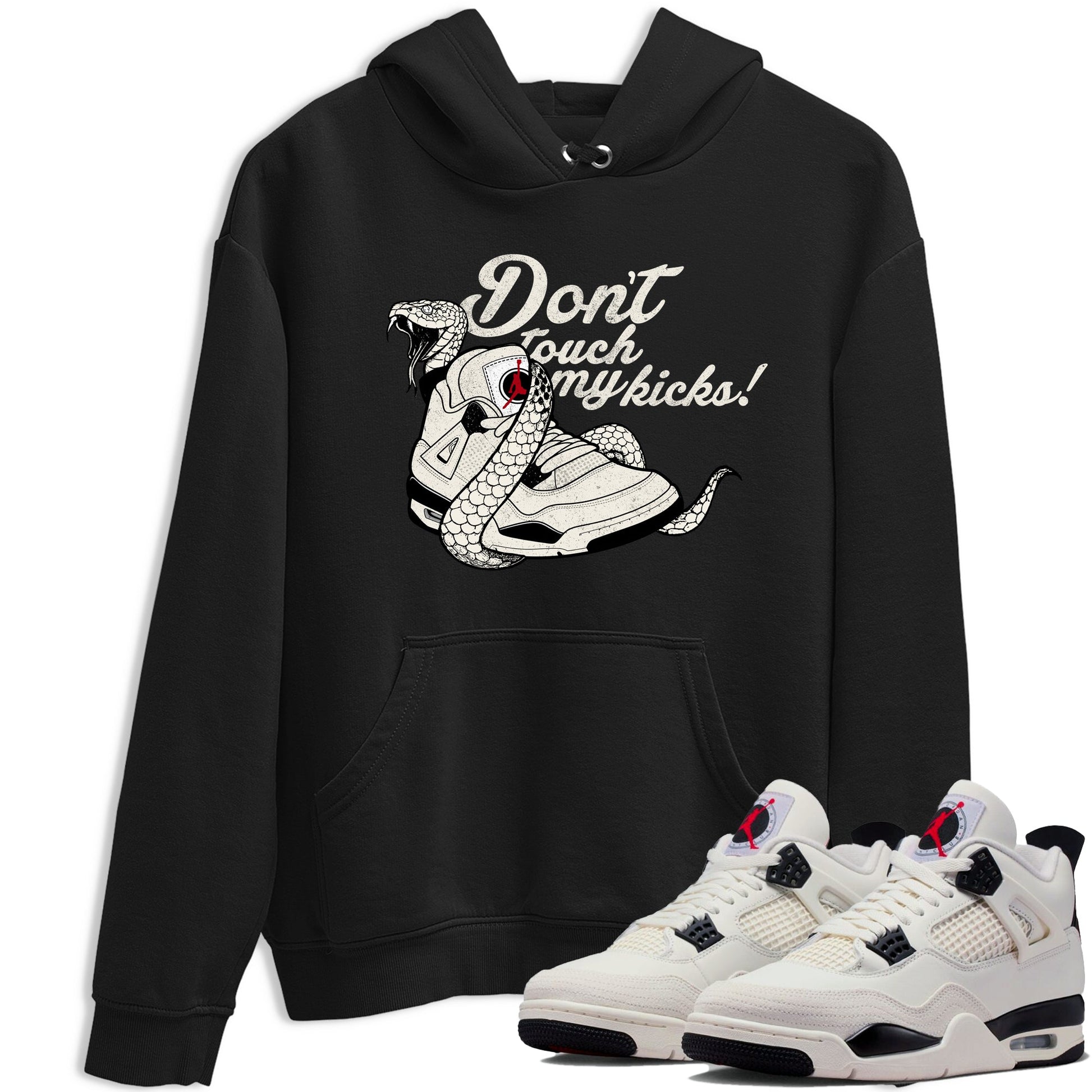 Sneaker match tees – Sneaker Tees To Match Air Jordan 4 Flight Club Shoes – Don't Touch My Kicks Tee Black 1