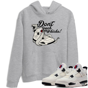 Sneaker match tees – Sneaker Tees To Match Air Jordan 4 Flight Club Shoes – Don't Touch My Kicks Tee Heather Grey 1