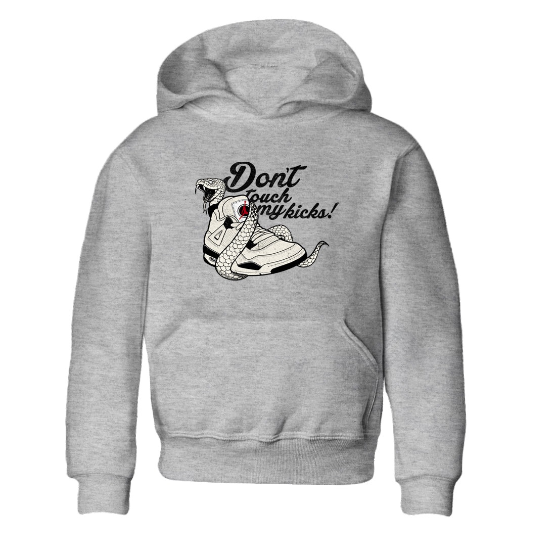 Sneaker match tees – Sneaker Tees To Match Air Jordan 4 Flight Club Shoes – Don't Touch My Kicks Kids T-Shirt Heather Grey 2