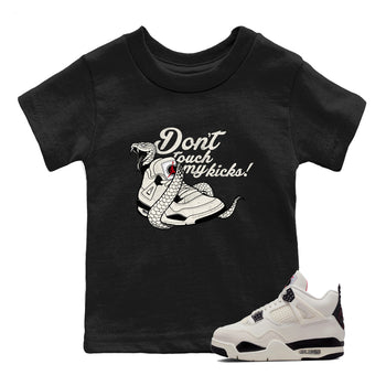 Sneaker match tees – Sneaker Tees To Match Air Jordan 4 Flight Club Shoes – Don't Touch My Kicks Kids T-Shirt Black 1