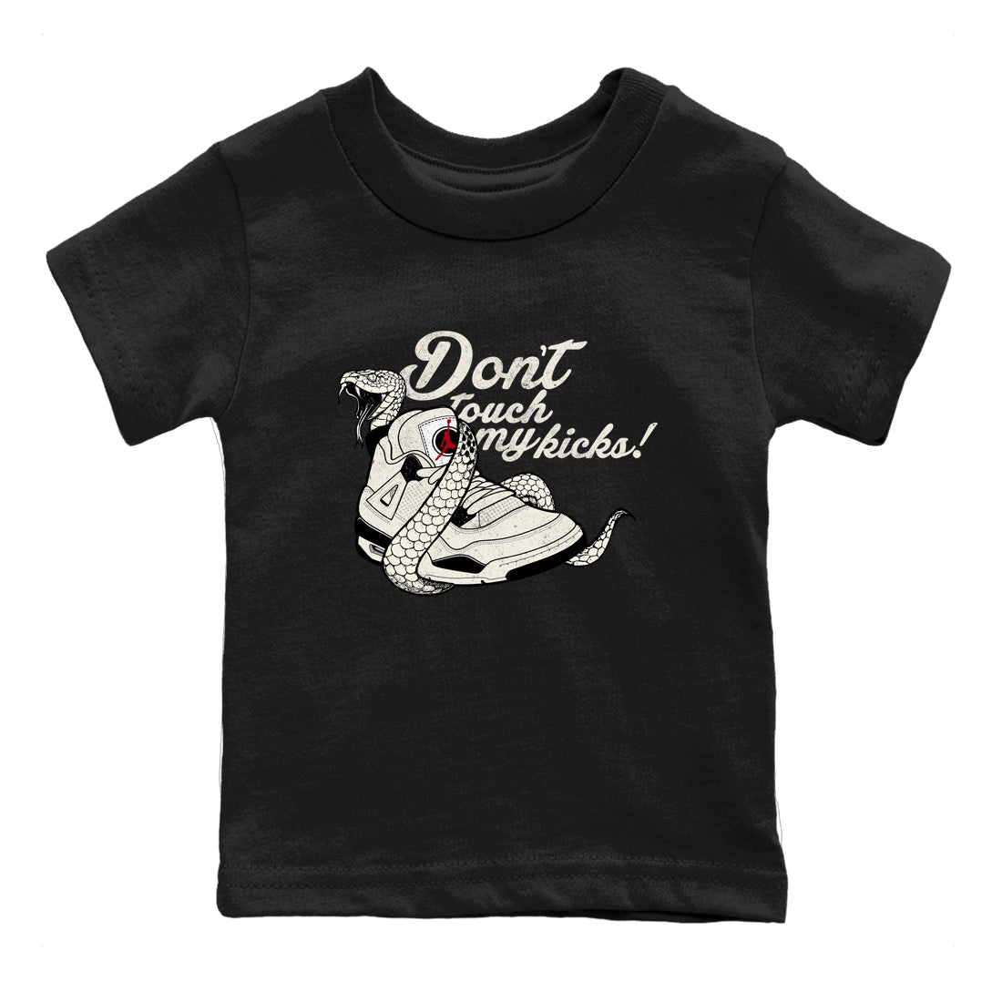 Sneaker match tees – Sneaker Tees To Match Air Jordan 4 Flight Club Shoes – Don't Touch My Kicks Kids T-Shirt Black 2