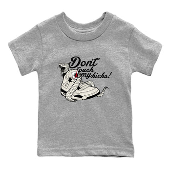 Sneaker match tees – Sneaker Tees To Match Air Jordan 4 Flight Club Shoes – Don't Touch My Kicks Kids T-Shirt Heather Grey 2