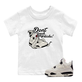 Sneaker match tees – Sneaker Tees To Match Air Jordan 4 Flight Club Shoes – Don't Touch My Kicks Kids T-Shirt White 1