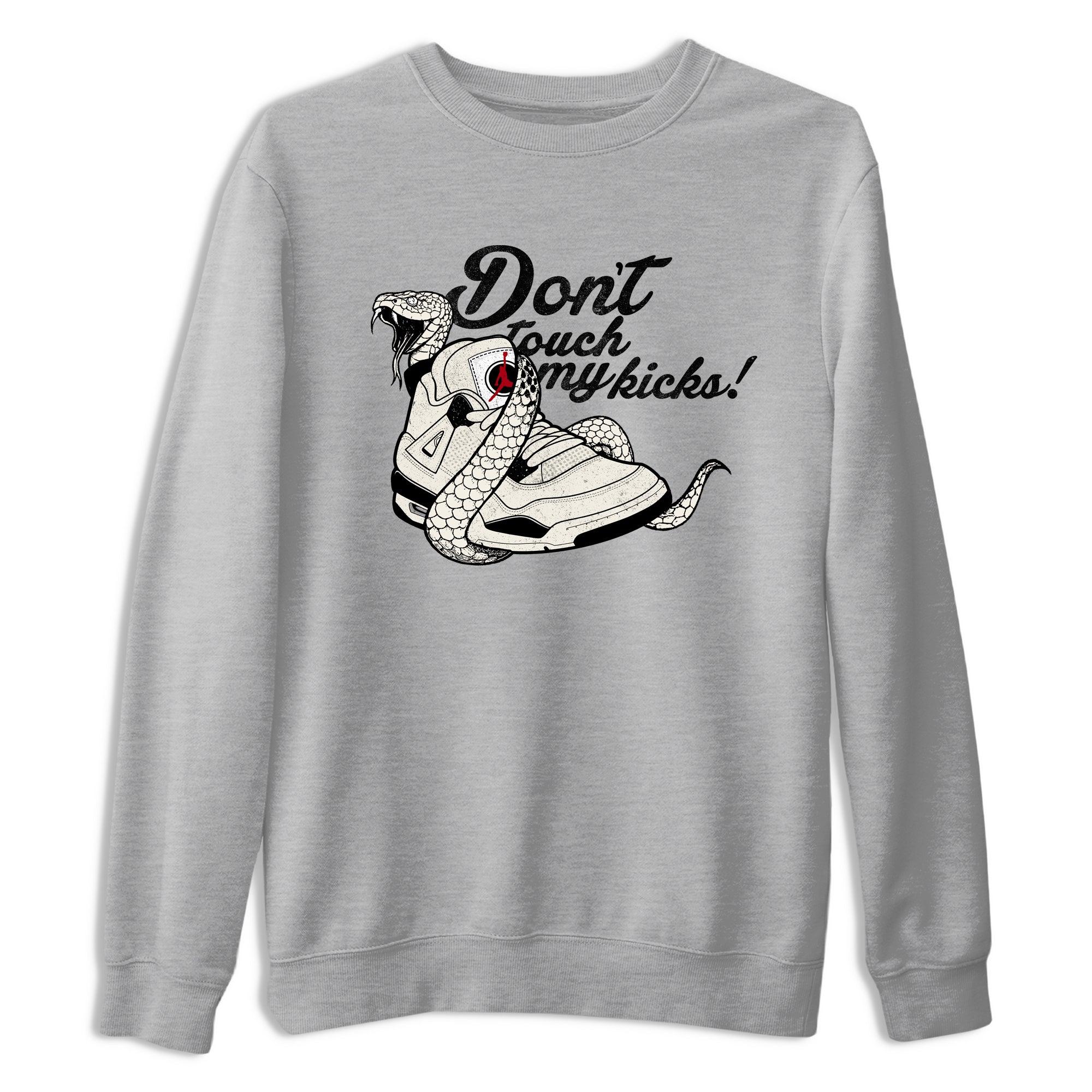 Sneaker match tees – Sneaker Tees To Match Air Jordan 4 Flight Club Shoes – Don't Touch My Kicks Tee Heather Grey 2