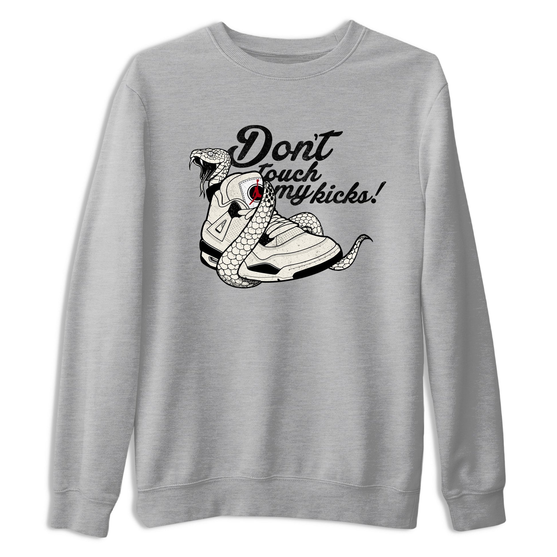 Sneaker match tees – Sneaker Tees To Match Air Jordan 4 Flight Club Shoes – Don't Touch My Kicks Tee Heather Grey 2