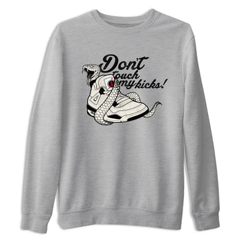 Sneaker match tees – Sneaker Tees To Match Air Jordan 4 Flight Club Shoes – Don't Touch My Kicks Tee Heather Grey 2
