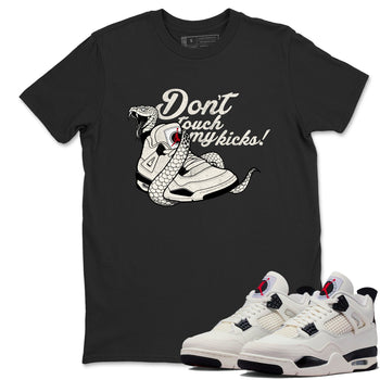 Sneaker match tees – Sneaker Tees To Match Air Jordan 4 Flight Club Shoes – Don't Touch My Kicks Tee Black 1