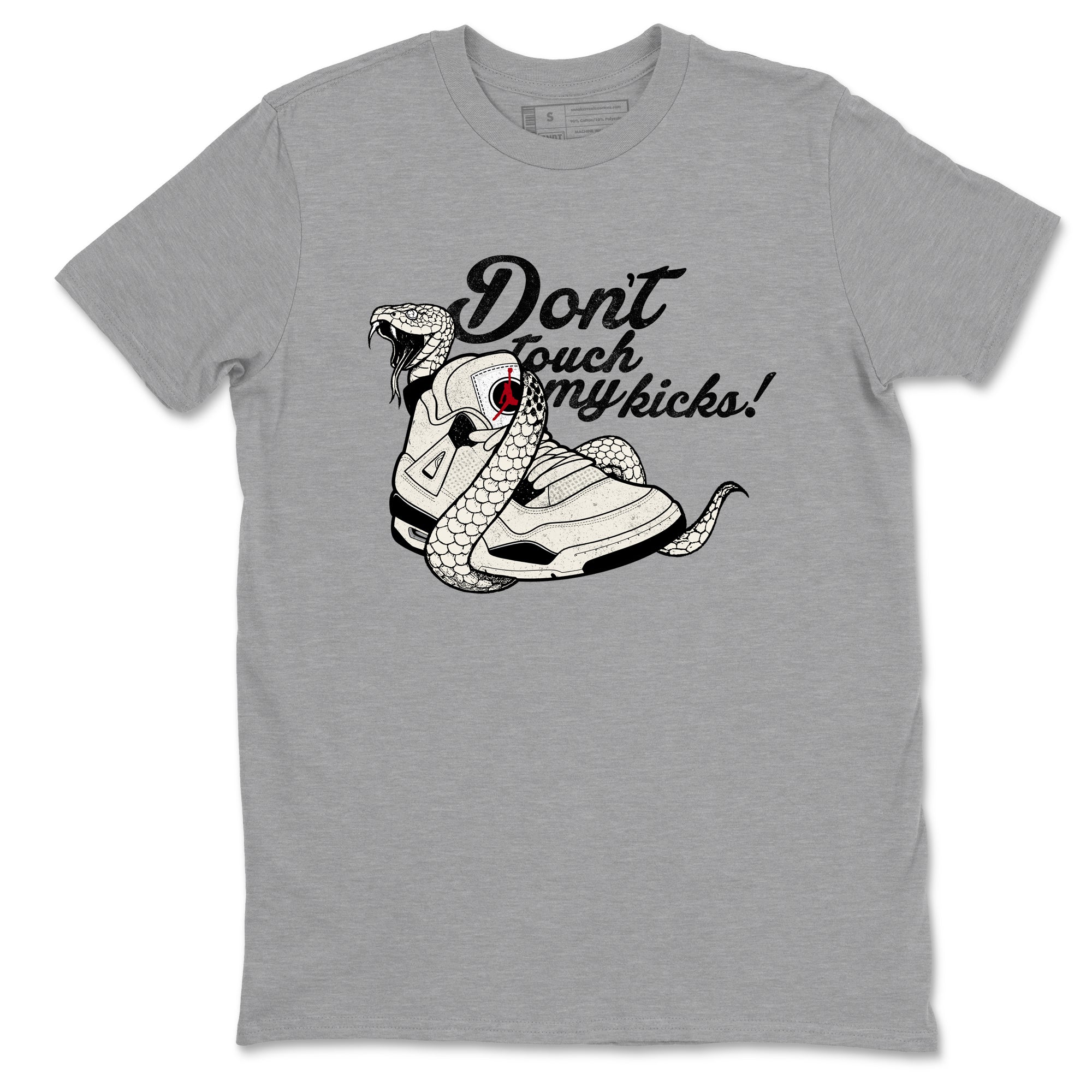 Sneaker match tees – Sneaker Tees To Match Air Jordan 4 Flight Club Shoes – Don't Touch My Kicks Tee Heather Grey 2