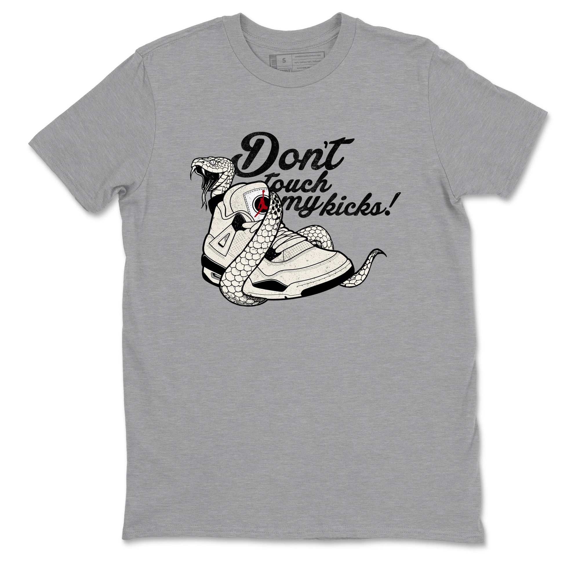 Sneaker match tees – Sneaker Tees To Match Air Jordan 4 Flight Club Shoes – Don't Touch My Kicks Tee Heather Grey 2
