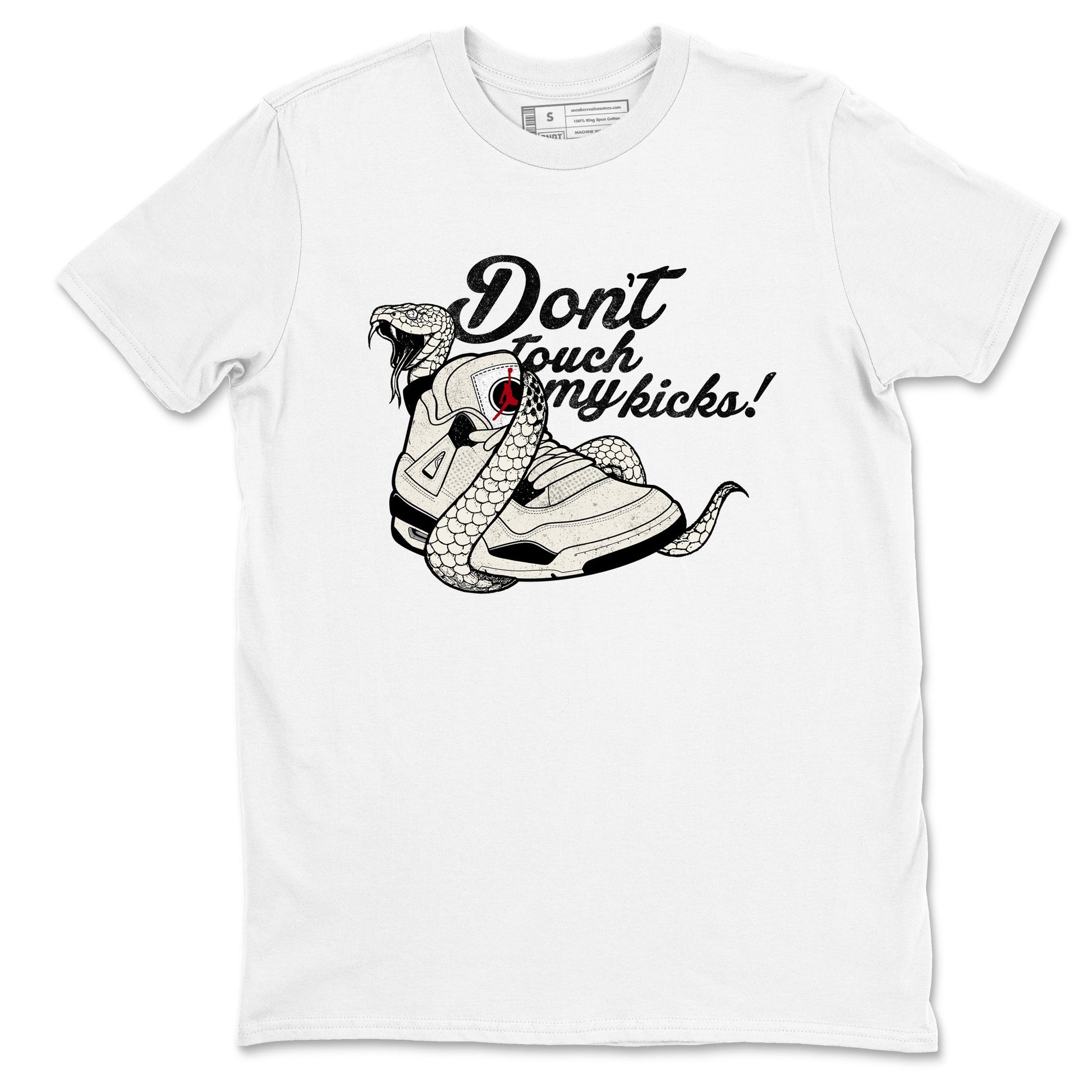 Sneaker match tees – Sneaker Tees To Match Air Jordan 4 Flight Club Shoes – Don't Touch My Kicks Tee White 2
