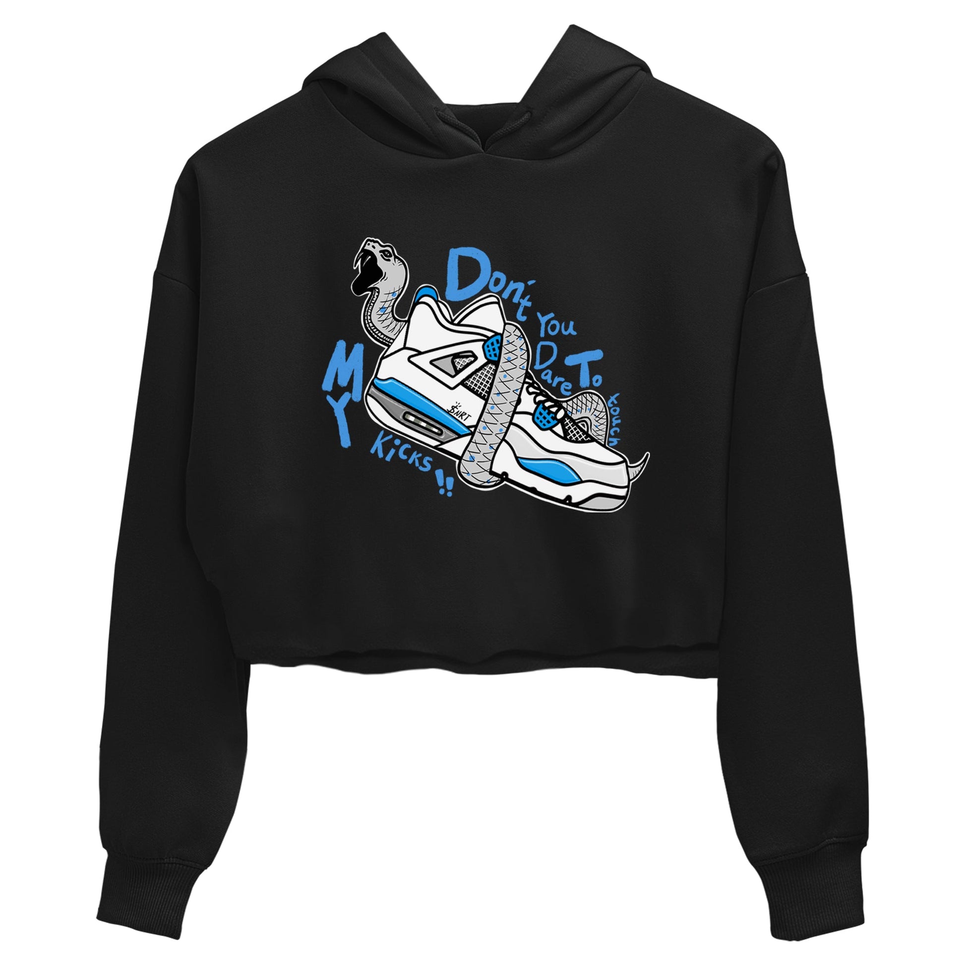 Air Jordan 4 Retro Military Blue shirt to match jordans Don't Touch My Kicks sneaker tees AJ4 Military Blue SNRT Sneaker Release Tees Black 2 crop length shirt