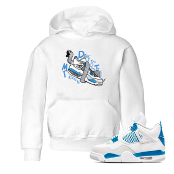 Air Jordan 4 Retro Military Blue shirt to match jordans Don't Touch My Kicks sneaker tees AJ4 Military Blue SNRT Sneaker Release tees baby toddler White 1 cotton Shirt