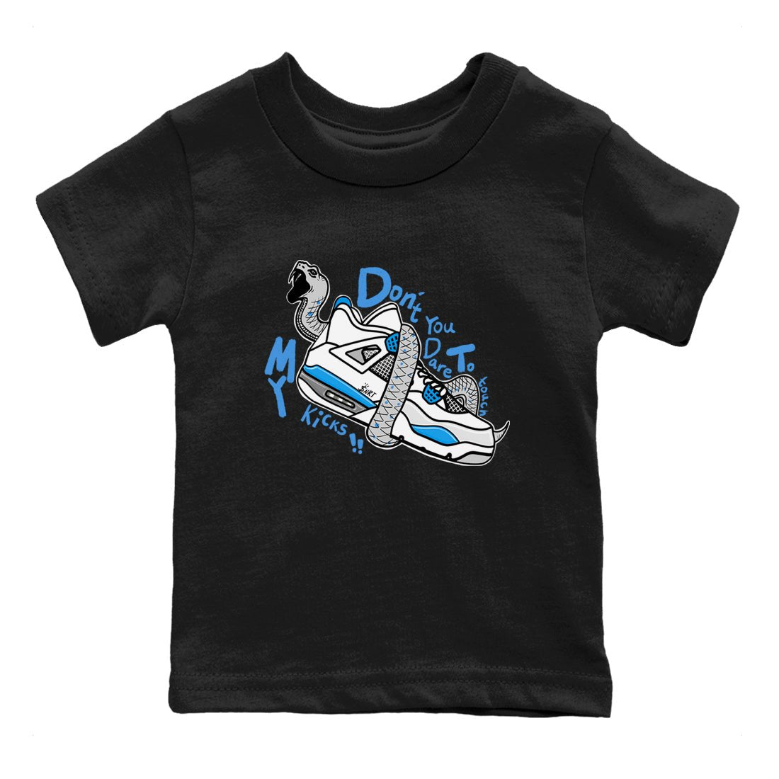 Air Jordan 4 Retro Military Blue shirt to match jordans Don't Touch My Kicks sneaker tees AJ4 Military Blue SNRT Sneaker Release tees baby toddler Black 2 cotton Shirt