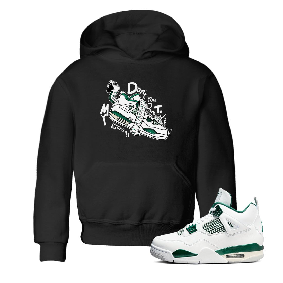 4s Oxidized Green shirts to match jordans Don't Touch My Kicks sneaker match tees Air Jordan 4 Oxidized Green SNRT Sneaker Tees streetwear brand Baby and Youth Black 1 cotton tee
